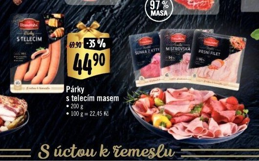 Párky s telecím masem