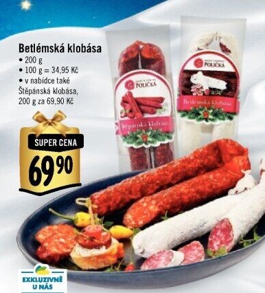 Betlémská klobása Maso uzeniny Polička