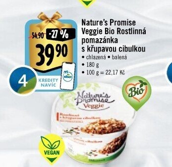 Pomazánka s křupavou cibulkou Veggie Bio Nature'