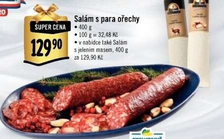 Salám s para ořechy Kroměřížský speciál