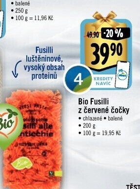 Těstoviny bio chlazené z červené čočky Albert Heijn