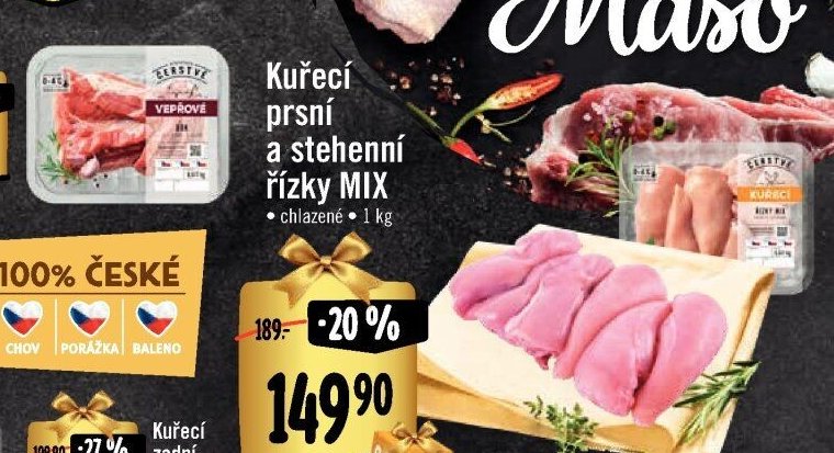 Kuřecí prsní a stehenní řízky MIX
