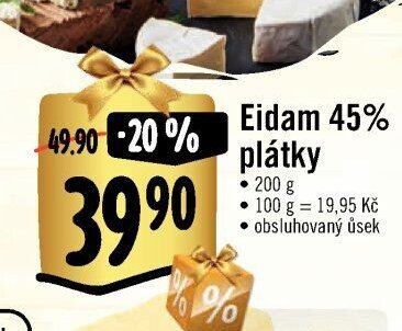 Eidam 45% plátky