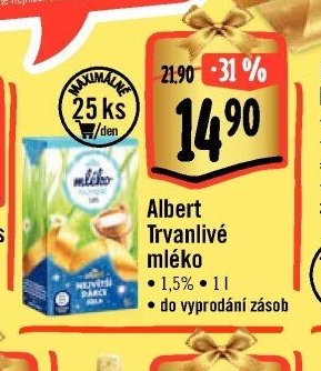 Albert trvanlivé mléko