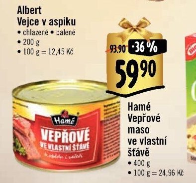 Hamé Vepřové maso ve vlastní šťávě