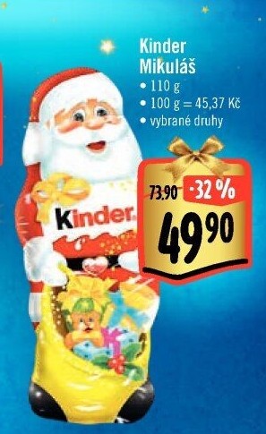 Čokoládový Mikuláš Kinder