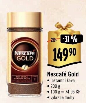 Instantní kávy Nescafé Gold