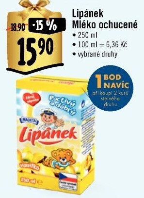 Nápoj mléko ochucené Lipánek Madeta