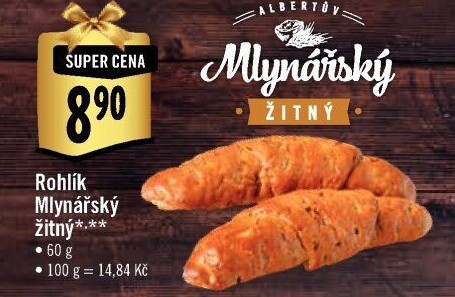 Rohlík Mlynářský žitný Albert