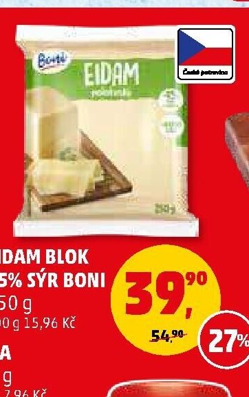Eidamský blok 45% sýr Boni