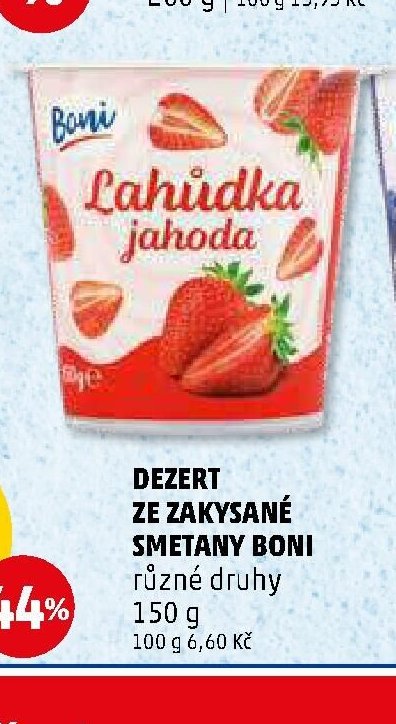 DEZERT ZE ZAKYSANÉ SMETANY BONI jahoda 150 g