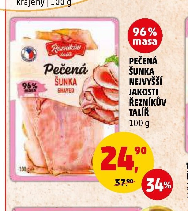 Pečená šunka nejvyšší jakosti Řezníkův talíř