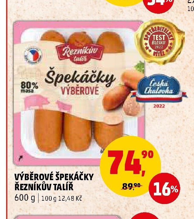 Výběrové špekáčky Řezníkův talíř