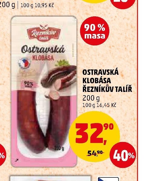 Ostravská klobása Řezníkův talíř