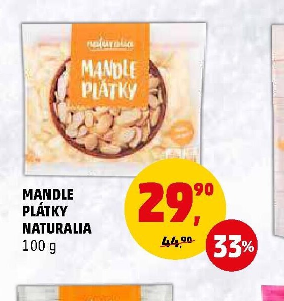 MANDLE PLÁTKY NATURALIA 100 g