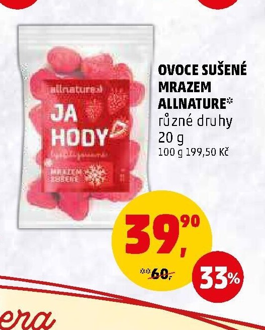 OVOCE SUŠENÉ MRAZEM ALLNATURE 20 g