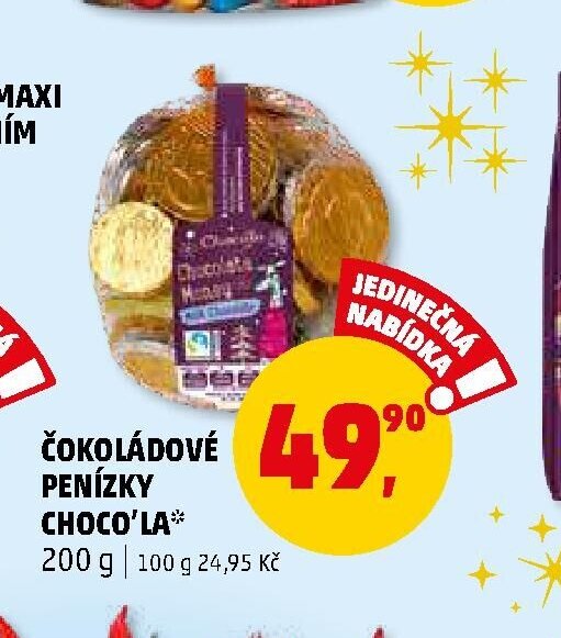 ČOKOLÁDOVÉ PENÍZKY CHOCO'LA