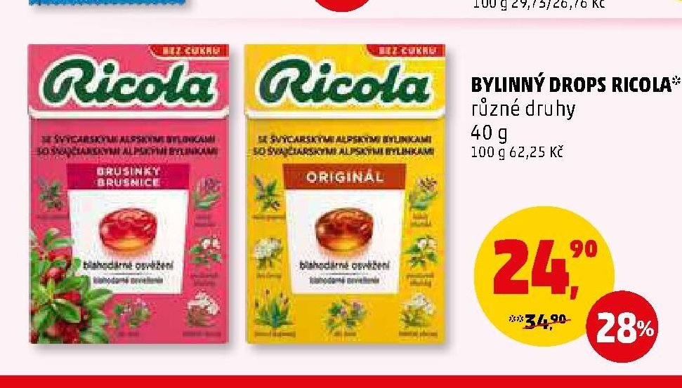 Bylinné drops Ricola
