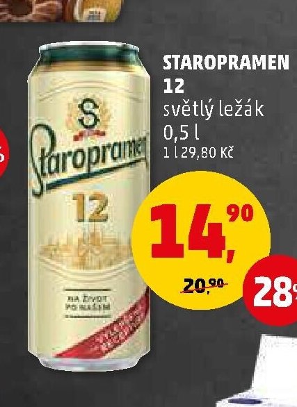 STAROPRAMEN 12 světlý ležák 0,5 l