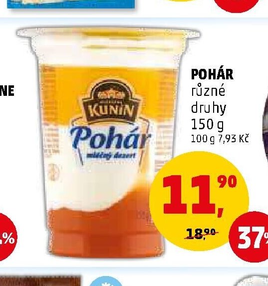 Pohár různé druhy Kunín