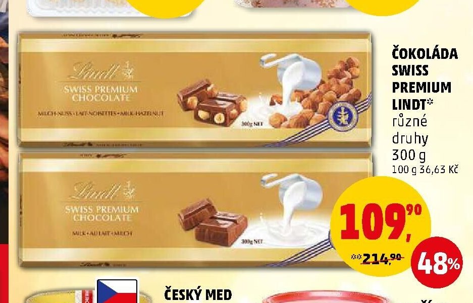 ČOKOLÁDA SWISS PREMIUM LINDT