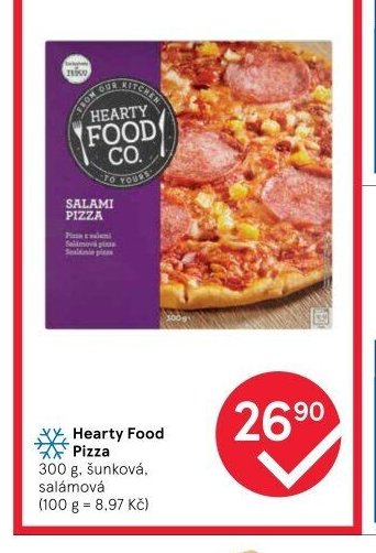 Hearty Food Pizza 300 g, šunková, salámová