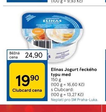 Elinas Jogurt řeckého typu med 150 g