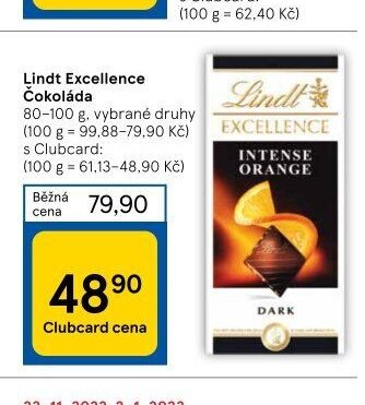 Lindt Excellence Čokoláda 80-100 g