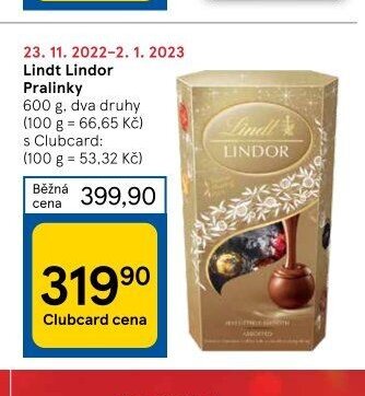 Lindt Lindor Pralinky 600 g