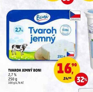Tvaroh jemný Boni 2,7 %