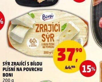 Sýr zrající s bílou plísní na povrchu Boni