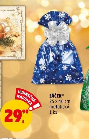 SÁČEK 25 x 40 cm metalický