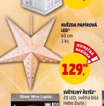 HVĚZDA PAPÍROVÁ LED