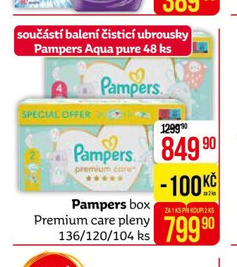 Pampers box Premium care pleny 136/120/104 ks