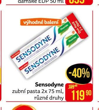 Sensodyne zubní pasta 2x 75 ml, různé druhy