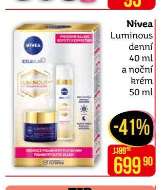 Nivea Luminous denní 40 ml a noční krém 50 ml