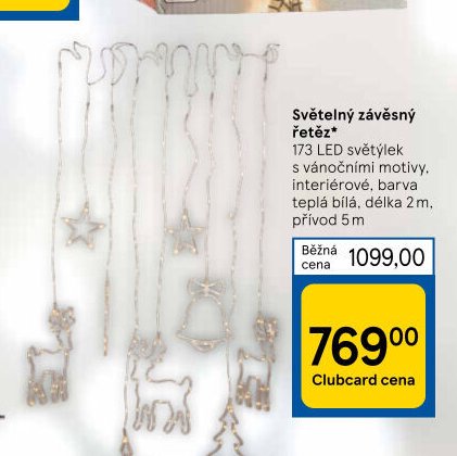 Světelný závěsný řetěz