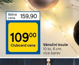 Vánoční koule 10 ks, 6 cm, více barev
