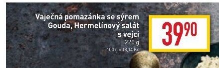 Vaječná pomazánka se sýrem Gouda, Hermelínový salát s vejci