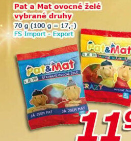 Bonbony želé ovocné Pat a Mat