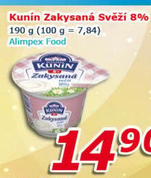 Zakysaná smetana svěží Kunín 8%