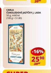 Carla čokoládové jazýčky J. Lada