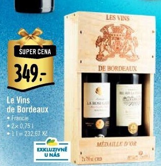 Vína Vins de Bordeaux - dárkové balení