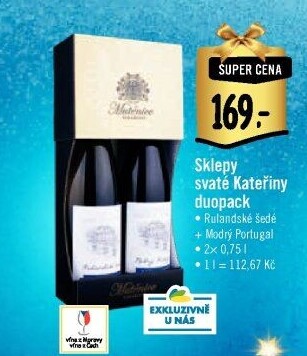 Víno Rulandské šedé + Modrý Portugal Sklepy svaté Kateřiny