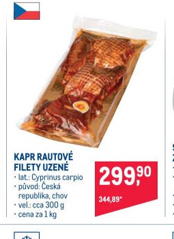 KAPR RAUTOVÉ FILETY UZENÉ