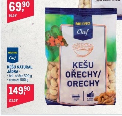 METRO Chef KEŠU NATURAL JÁDRA