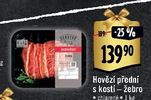 Hovězí přední s kostí - žebro