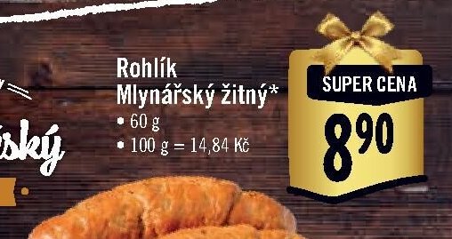 Rohlík Mlynářský žitný
