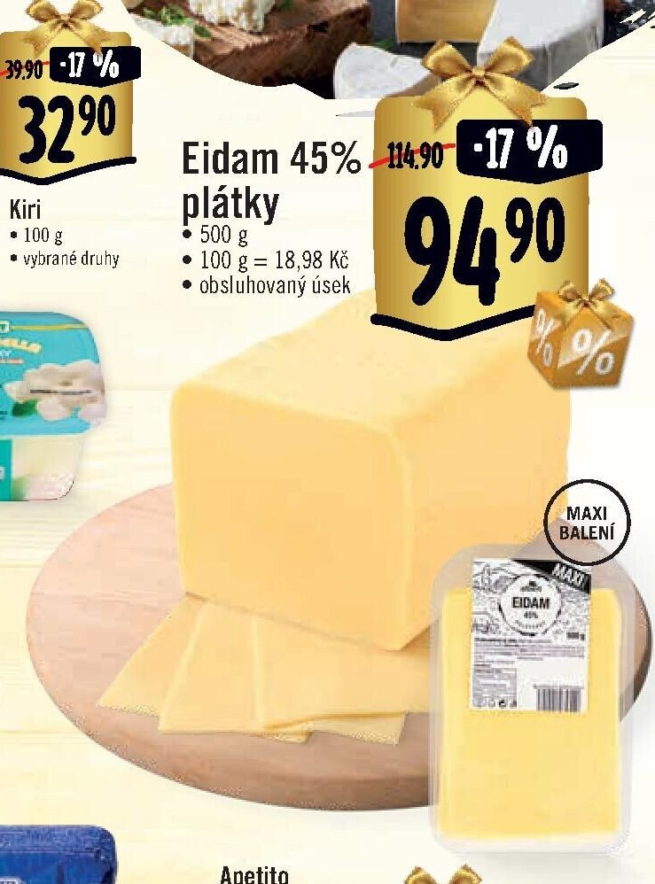 Eidam 45% plátky