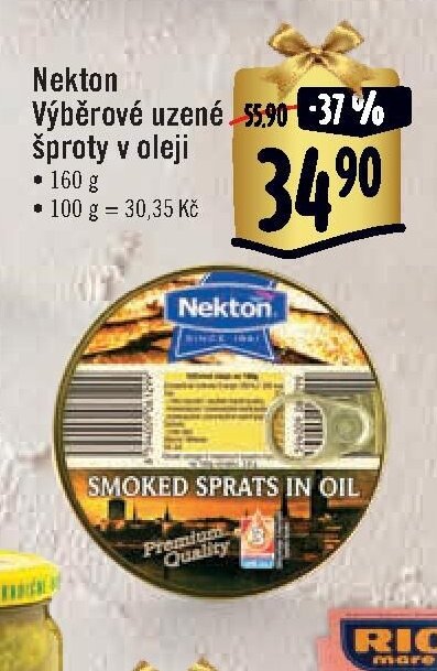 Nekton Výběrové uzené šproty v oleji